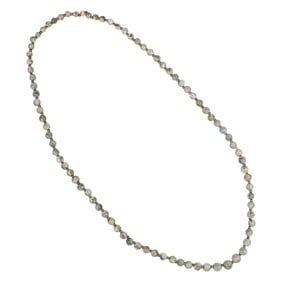 A moss agate bead necklace