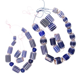 A group of Venetian chevron trade beads