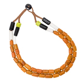 A Naga double-strand glass bead necklace