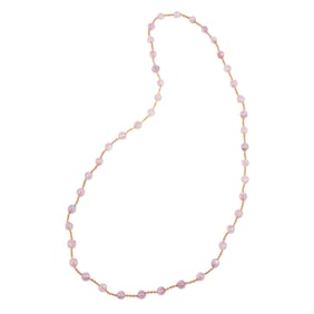 A Czech pink glass bead necklace