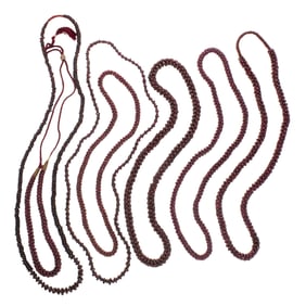 (lot of 7) Indian garnet bead necklaces