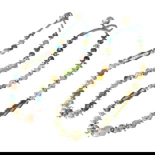 (lot of 2) Islamic style glass bead necklaces: (lot of 2) Islamic style glass bead necklaces. 20th century, from 16.5" to 18" across.