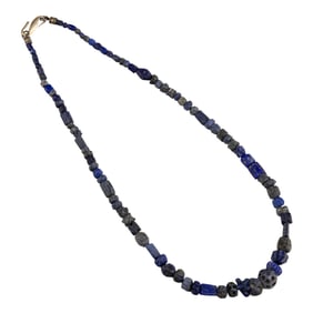 A strand of ancient Afghanistan lapis lazuli beads