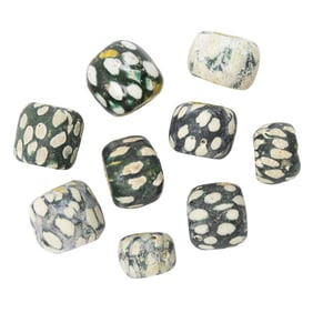 (lot of 9) Ancient Javanese glass beads