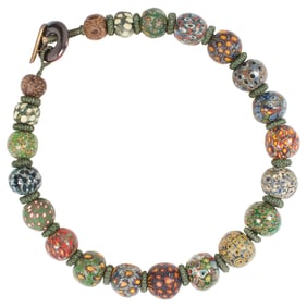 A group of ancient Javanese millefiore glass beads