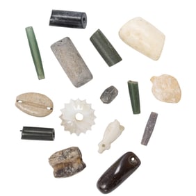 A group of mixed ancient Central Asian stone and shell beads