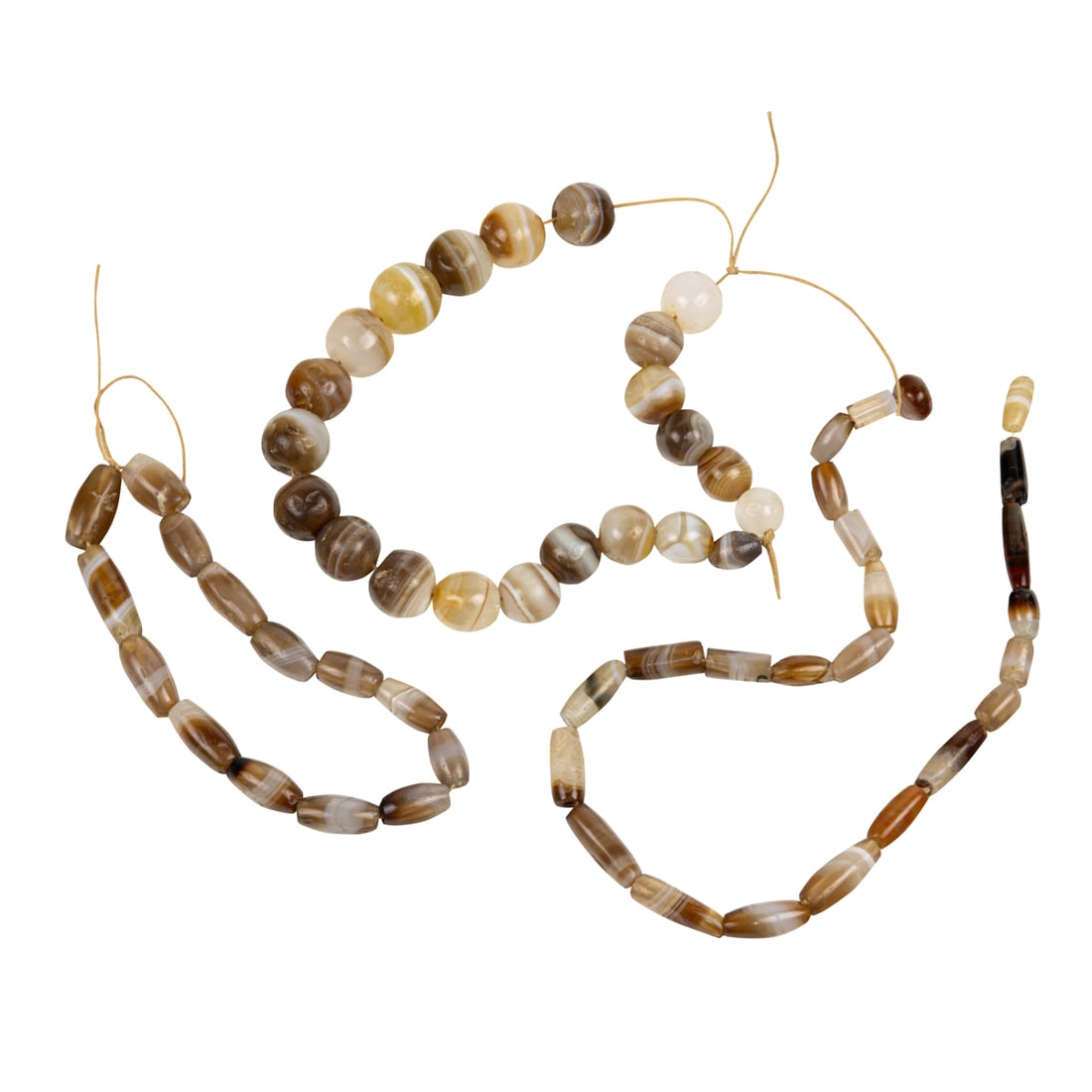 Three strands of ancient banded agate beads from Afghanistan (1 of 2)