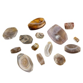A group of ancient Central Asian agate beads