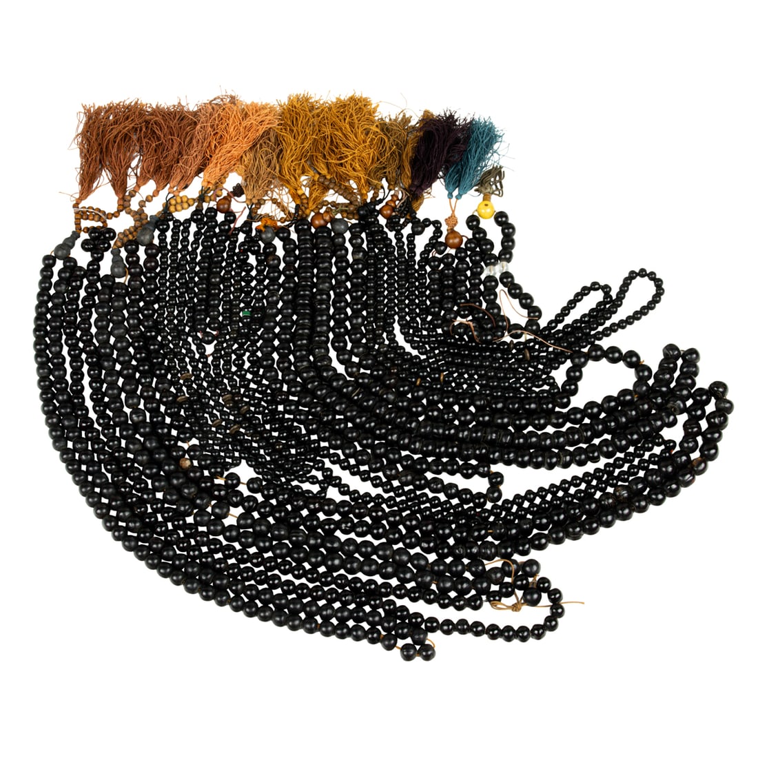 A group of Sino-Tibetan black seed prayer beads (1 of 2)