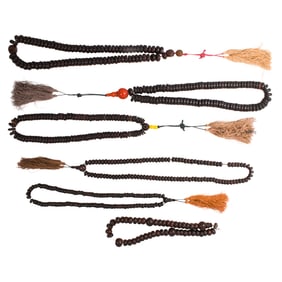 Six strands of Sino-Tibetan zitan prayer beads