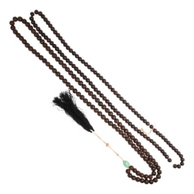 Two strands of Sino-Tibetan aloeswood prayer bead necklaces