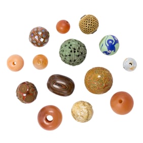 A group of Japanese ojime beads