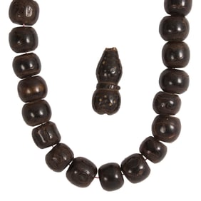 A strand of black coral beads from Yemen