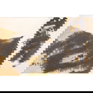 Painting, Chuang Che (American/Chinese, B. 1934): Chuang Che (American/Chinese, B. 1934), "Landscape IV, 1966", oil and collage on canvas, signed and dated lower left.Image: 21.65"h x 34.65"w (55 x 88 cm), overall (with frame) 23.23"h x 36.02"w (59 x