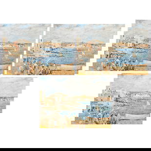 After Salvador Dali (Spanish, 1904-1989), Cadaques: (lot of 3) After Salvador Dali (Spanish, 1904-1989), Cadaques, lithographs in colors, each bears pencil signature lower right, editions 280/350, 127/350, and 281/350, sheet (unframed/each): 22"h x 30"