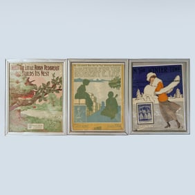 Group of Three Vintage Sheet Music Covers, Early 20th Century
