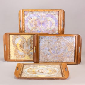 Four Brazilian Butterfly Wing Trays