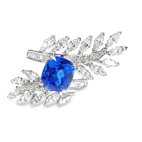 Lab Sapphire Diamond and Sterling Silver Ring