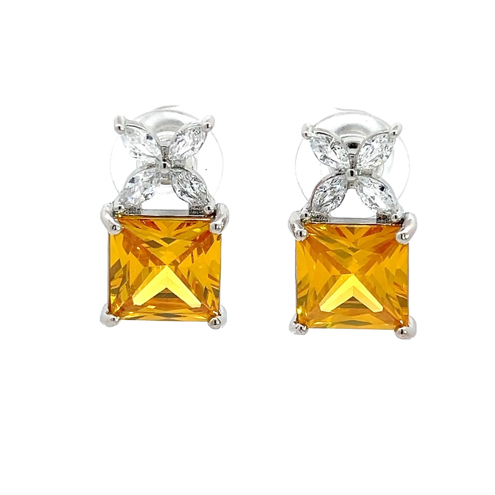 Lab Diamond and Sterling Silver Earrings (1 of 4)