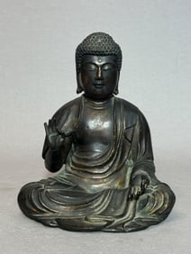 Japanese Bronze Seated Buddha, Edo Period