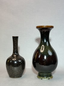 Two Chinese Porcelain Vase with Stardust Glaze