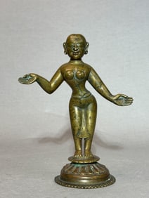 Indian Antique Bronze Dancer, 17th/18th Century