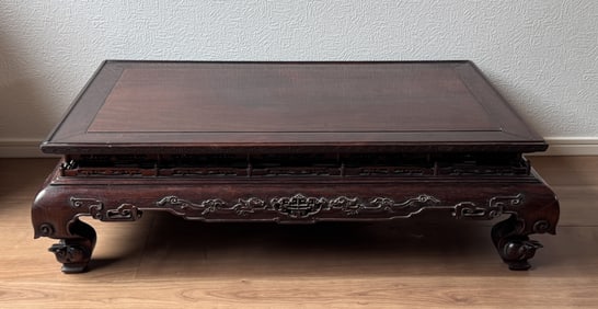 Chinese Hardwood Scholar Low Table with Dragon