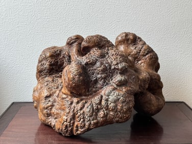 Chinese Burl Wood Scholar Viewing Piece