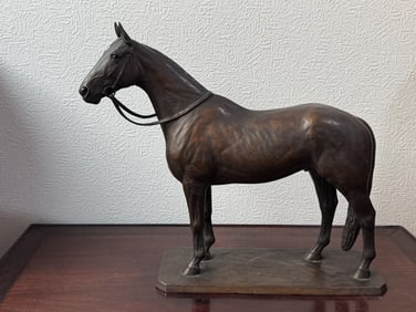 Japanese Bronze Sculpture of a Standing Horse