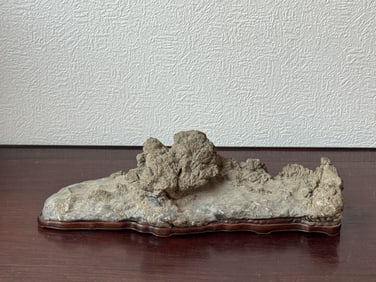 Chinese Antique Scholar Rock with Original Wood Base