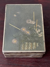 Japanese Mixed Metal Silver Box, Meiji Period