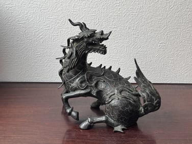 Chinese Antique Kirin Bronze Censer