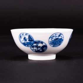 Chinese Blue and White Medallion Bowl