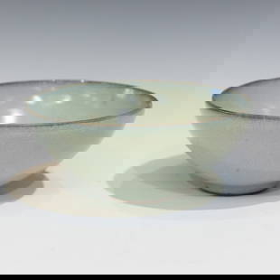 A Chinese Jun Glazed Bowl: A Chinese Jun-glazed bowl. 3.35"h x 7.68"w (8.5 x 19.5 cm) Note: THIS ITEM IS IN LOS ANGELES.