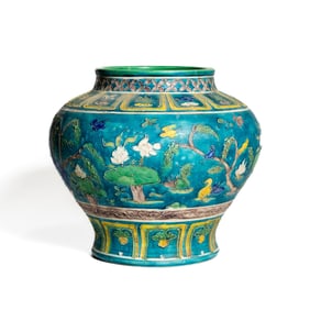 Chinese Fahua 'Lotus Pond' Vase