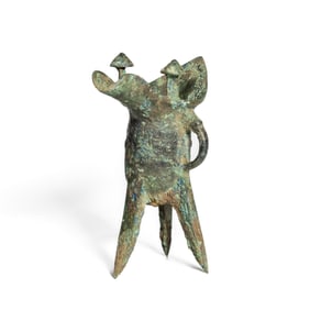 Chinese Bronze Ritual Wine Vessel Jue, Possibly Shang Dynasty