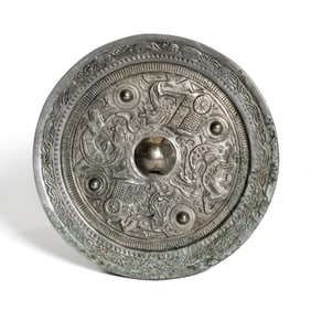 Large Chinese Archaic Bronze Mirror, Probably Han Dynasty