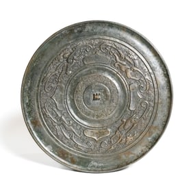 Large Chinese Archaic Bronze Mirror, Probably Han??Dynasty