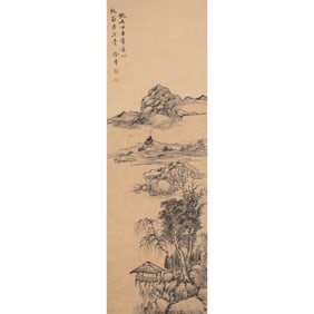 After Xu Bin (Ming Dynasty) - Chinese Landscape Painting Scroll