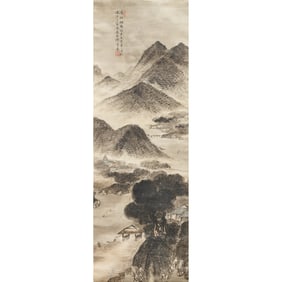 Wu Shixian (1845 - 1916) - Chinese Painting Scroll of Landscape
