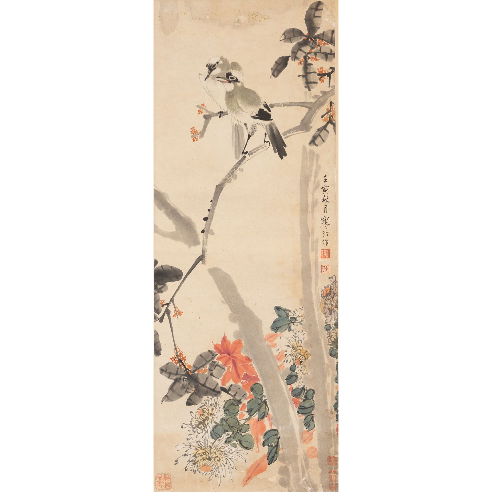 Jiang Hanting (Attribute to, 1903-1963), Flower and Bird (1 of 8)
