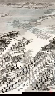 Tong Zhongtao (b. 1939) - Chinese Painting of Landscape: Tong Zhongtao (b. 1939), Chinese painting of Landscape, ink on paper, unmounted. 25.39"h x 14.76"w (64.5 x 37.5 cm) Provenance: Formally in a German private collection. Note: THIS ITEM IS IN LOS ANGEL