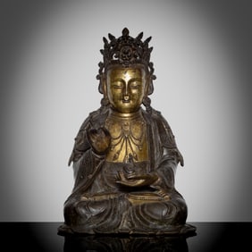 Large Partial Gilt-Bronze Figure of Bodhisattav, Ming Dynasty