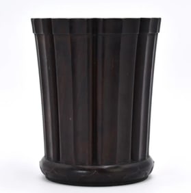 Chinese Zitan Wood Carved Brushpot, Qing Dynasty