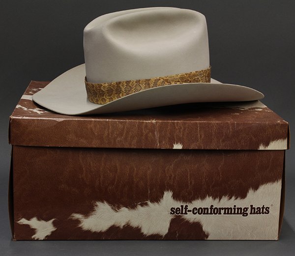 Two Resistol self-conforming cowboy hats in boxes: Two Resistol self-conforming cowboy hats in boxes