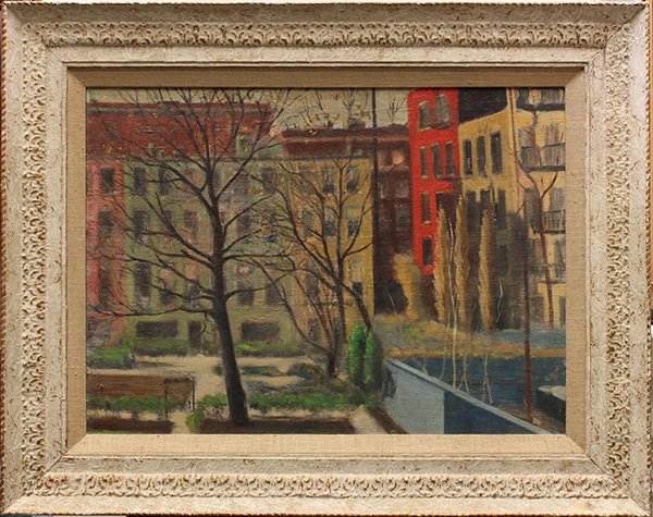 Gui Marcel Ignon, "Jardin De Varese," oil on board: Gui Marcel Ignon (French/Californian, 1897-1963), "Jardin De Varese," oil on board, signed lower left, overall: 29"h x 36.5"w