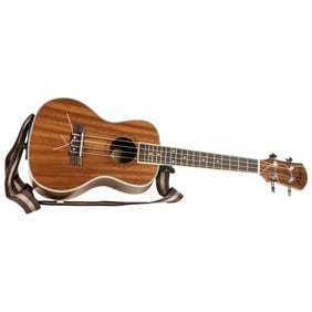 A Lohanu ukulele with soft case