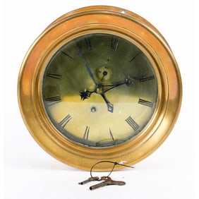 A brass ship's clock