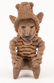 A Veracruz seated warrior figure
