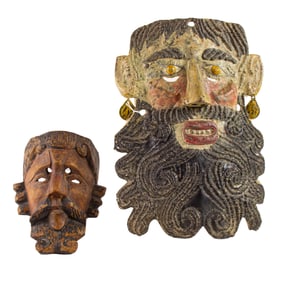 Two Mexican folk art masks